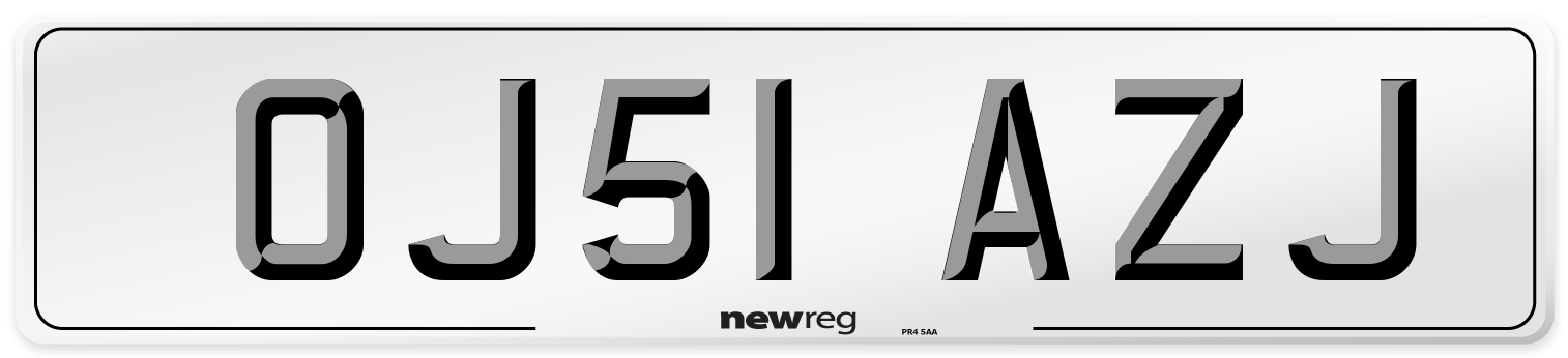 OJ51 AZJ Number Plate from New Reg